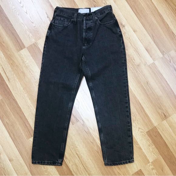 EVERLANE The 90s Cheeky Ankle Jean High Rise Straight Leg Black Size 26 New - Picture 2 of 15